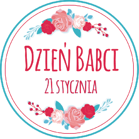 Duża etykieta 21 stycznia Dzień Babci
